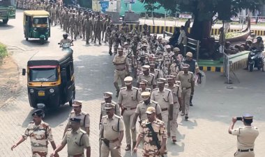 നിയമസഭാ തിരഞ്ഞെടുപ്പ് ആലുവയിൽ പോലീസും ഐ.ടി.ബി.പി.യും സംയുക്തമായി റൂട്ട് മാർച്ച് നടത്തി