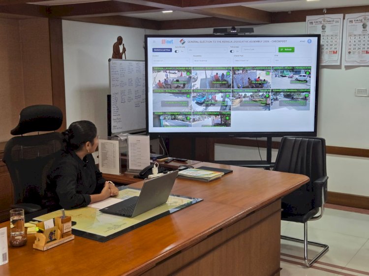 തിരഞ്ഞെടുപ്പ് നിരീക്ഷണം ശക്തം കളക്ടറുടെ ചേംബറിൽ ലൈവ് സ്ട്രീമിങ്ങ് സംവിധാനം