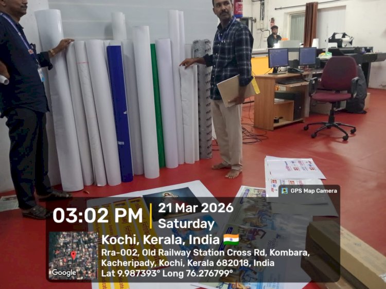 ​തിരഞ്ഞെടുപ്പ് ഹരിതചട്ടം ലംഘനം കൊച്ചിയിൽ നിരോധിത ഫ്ലക്സുകൾ പിടിച്ചെടുത്തു 25,000 രൂപ പിഴ