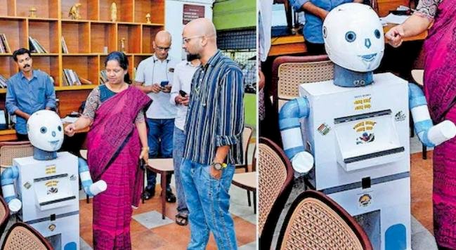 വോട്ടർമാരെ ബോധവൽക്കരിക്കാൻ വോട്ട് റോബോ ; കലക്ടറേറ്റിൽ കൗതുകമായി സ്വീപ് ടീമിന്റെ വേറിട്ട നീക്കം.