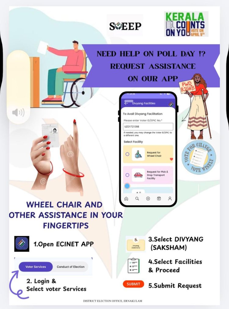 തിരഞ്ഞെടുപ്പിൽ ഭിന്നശേഷിക്കാർക്കും മുതിർന്ന പൗരന്മാർക്കും സഹായവുമായി ഇസിഐ നെറ്റ് ആപ്പ്
