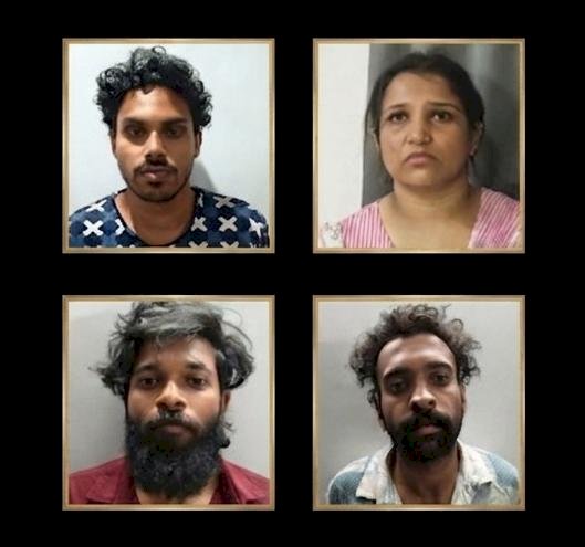 നെടുമ്പാശേരിയിൽ യുവതിയടക്കം 4 പേർ എം.ഡി.എം.എയുമായി പിടിയിൽ വിമാനത്താവള പരിസരത്ത് ലഹരി വിൽപന ലക്ഷ്യം