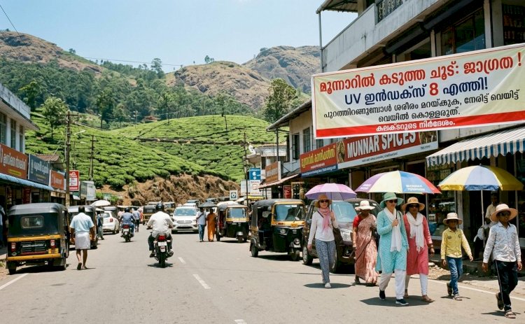 മൂന്നാറിൽ കടുത്ത ചൂട് അൾട്രാവൈലറ്റ് വികിരണം അപകടകരമായ നിലയിൽ, ജാഗ്രതാ നിർദ്ദേശവുമായി കലക്ടർ