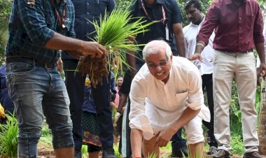 കർഷകർക്ക് ആദരവുമായി കൃഷിയിടത്തിലേക്ക് ഇറങ്ങി രാജ്ഭവനിൽ ഞാറുനട്ട് ഗവർണർ രാജേന്ദ്ര വിശ്വനാഥ് അർലേക്കർ