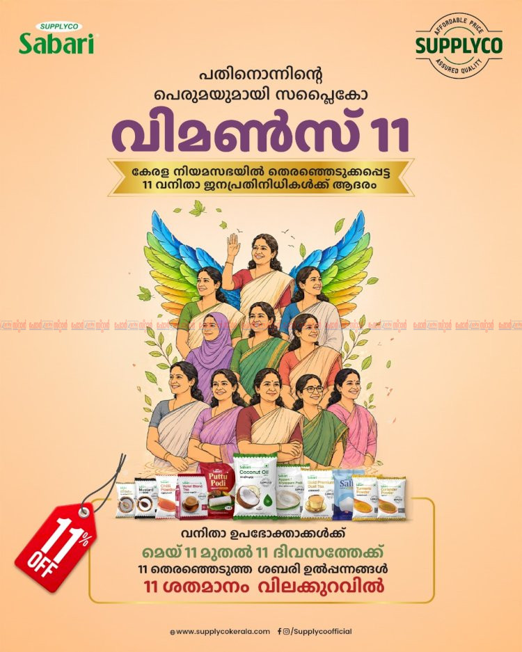 വനിതാക്കരുത്തിന് ആദരം വിമൺസ് 11 പദ്ധതിയുമായി സപ്ലൈകോ 11 ഉൽപ്പന്നങ്ങൾക്ക് 11% വിലക്കുറവ്