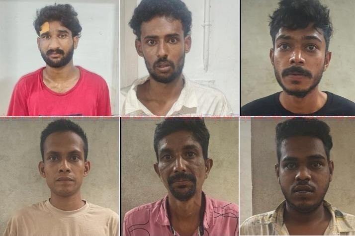 ആലുവയിൽ അതിഥി തൊഴിലാളികളുടെ താമസസ്ഥലത്ത് അതിക്രമിച്ചുകയറി കവർച്ച ആറുപേർ അറസ്റ്റിൽ