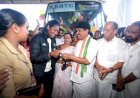 പ്രിയദർശിനി സ്ത്രീ സൗജന്യ യാത്രാ പദ്ധതിക്ക് കൽപ്പറ്റയിൽ തുടക്കം മന്ത്രി ടി. സിദ്ദിഖ് ഫ്ലാഗ് ഓഫ് ചെയ്തു ​ക്രിക്കറ്റ് താരം സജന സജീവന് ആദ്യ ടിക്കറ്റ്