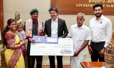 ​ലാൻസ് നായിക് മീനാക്ഷി സുന്ദരത്തിന് 48 ലക്ഷം രൂപ പാരിതോഷികം നൽകി മുഖ്യമന്ത്രി സി. ജോസഫ് വിജയ് തമിഴ്‌നാട് സർക്കാരിന്റെ ആദരം
