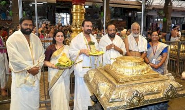 ഗുരുവായൂരപ്പന് 25 പവന്റെ സ്വർണ്ണക്കിരീടം സമർപ്പിച്ചു വഴിപാടായി നൽകിയത് നന്തിലത്ത് ഗ്രൂപ്പ് ഉടമ ഗോപു നന്തിലത്ത്