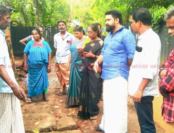 പനിയാത്ത് കോളനിയിലെ വെള്ളക്കെട്ടിന് ശാശ്വത പരിഹാരം ബ്ലോക്ക് പഞ്ചായത്ത് പ്രസിഡന്റും അംഗങ്ങളും പ്രദേശം സന്ദർശിച്ചു