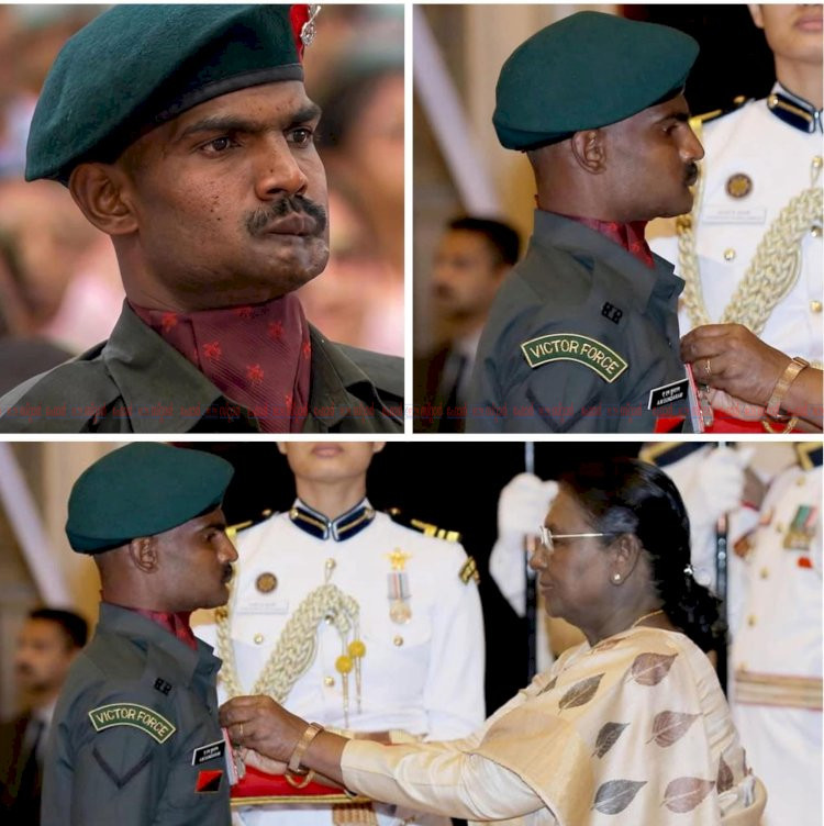 വെടിയുണ്ടകൾക്കും തകർക്കാനാകാത്ത പോരാട്ടവീര്യം ലാൻസ് നായിക് മീനാക്ഷി സുന്ദരത്തെ കീർത്തിചക്ര നൽകി ആദരിച്ച് രാജ്യം