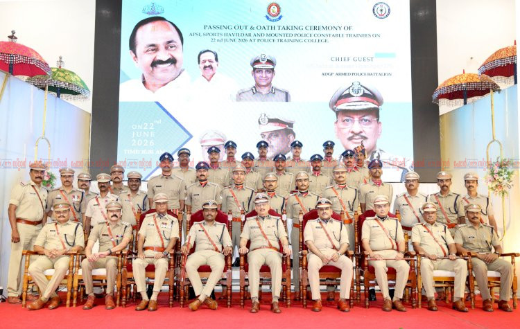 ​കേരള പോലീസ് പാസിംഗ് ഔട്ട് പരേഡ് എ.ഡി.ജി.പി അഭിവാദ്യം സ്വീകരിച്ചു മുഹമ്മദ് ഷെയ്ഫ് മികച്ച ഓൾ റൗണ്ടർ