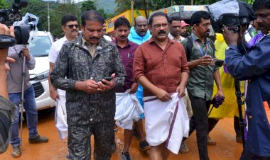 കള്ളാടി ദുരന്തഭൂമി സന്ദർശിച്ചു മന്ത്രിമാരായ കെ.എം ഷാജിയും സണ്ണി ജോസഫും മരണം ഏഴായി