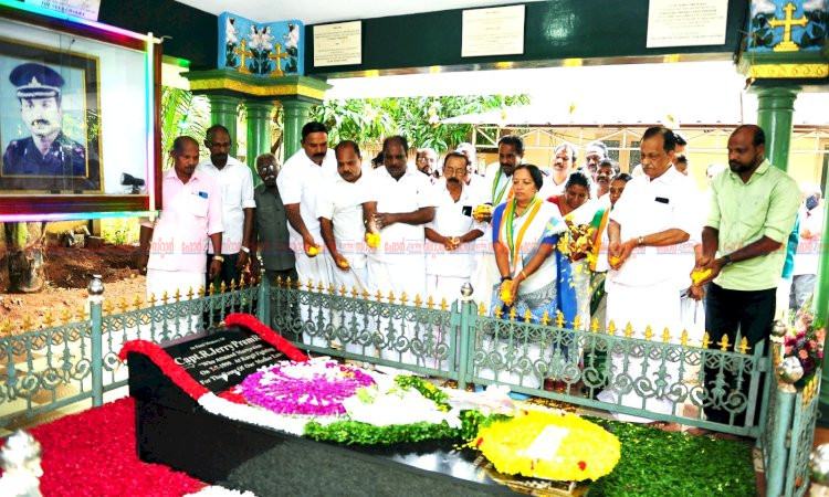 കാർഗിൽ രക്തസാക്ഷി ക്യാപ്റ്റൻ ജെറി പ്രേംരാജിന്റെ സ്മൃതി മണ്ഡപത്തിൽ മന്ത്രി കെ.എ. തുളസി പുഷ്പാർച്ചന നടത്തി