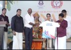 ലഹരിയോട് നോ , കായികരംഗത്തോട് യെസ് ലഹരി വിരുദ്ധ ജേഴ്സി ഒളിമ്പ്യൻ കെ. എം. ബിനുവിന് നൽകി പ്രകാശനം ചെയ്തു