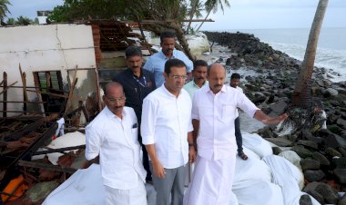 ചെല്ലാനത്ത് കടലാക്രമണ രൂക്ഷം കണ്ണമാലി മേഖല സന്ദർശിച്ച് മന്ത്രി റോജി എം. ജോൺ