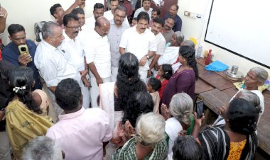മന്ത്രി എം. ലിജുവും കെ.സി. വേണുഗോപാലും ദുരിതാശ്വാസ ക്യാമ്പുകൾ സന്ദർശിച്ചു
