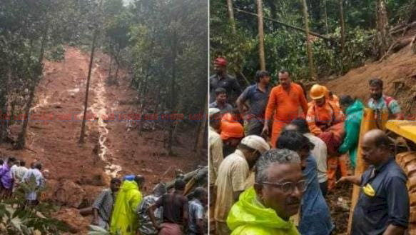 കേരളത്തിൽ കനത്ത മഴ ഇടുക്കിയിലും കോട്ടയത്തും ഉരുൾപൊട്ടൽ