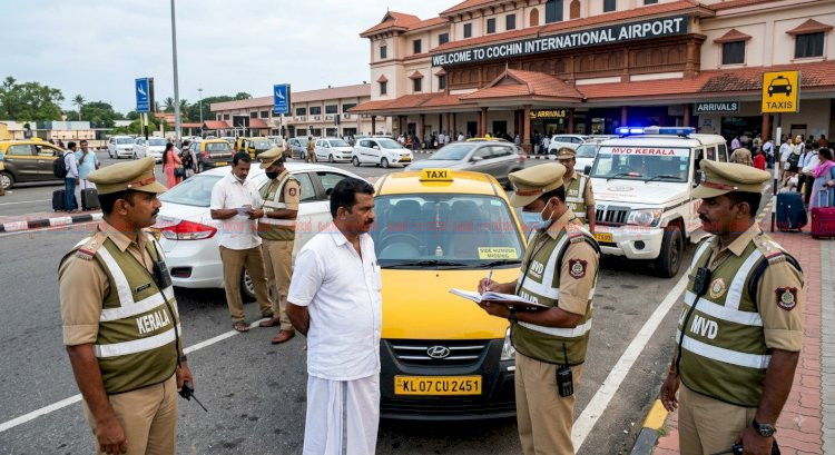 കൊച്ചി എയർപോർട്ടിൽ അനധികൃത ടാക്‌സി വേട്ട എം.വി.ഡി എടുത്തത് 68 കേസുകൾ