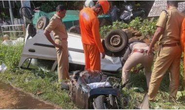 രോഗിയുമായി പാഞ്ഞെത്തിയ കാർ കാറിലും സ്കൂട്ടറിലും ഇടിച്ചു അമ്മയ്ക്ക് ദാരുണാന്ത്യം, മകൻ ഗുരുതരാവസ്ഥയിൽ
