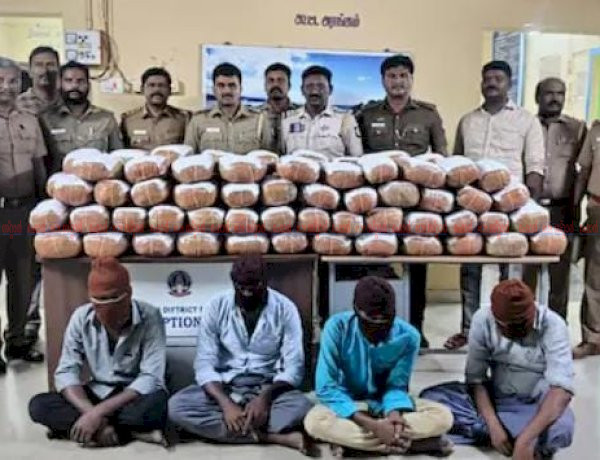 കേരളത്തിലേക്ക് ആഡംബര കാറുകളിൽ കടത്താൻ ശ്രമിച്ച 1 കോടിയുടെ കഞ്ചാവ് പിടികൂടി 4 പേർ പിടിയിൽ