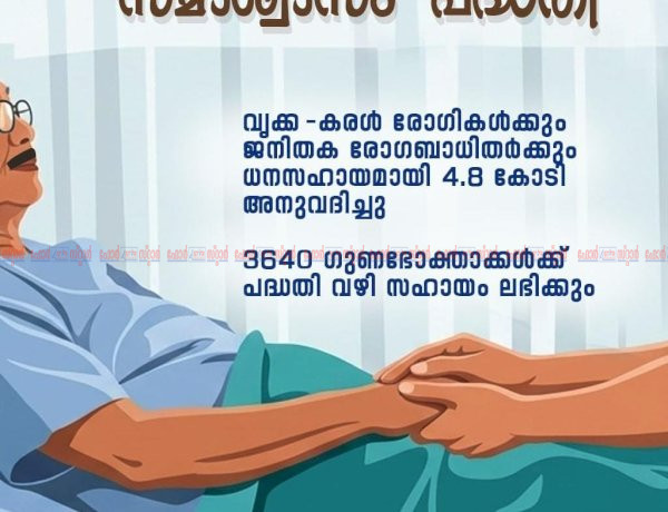 വൃക്ക കരൾ രോഗികൾക്കും ജനിതക രോഗികൾക്കും ആശ്വാസം സമാശ്വാസം പദ്ധതിക്ക് 4.8 കോടി രൂപ അനുവദിച്ചു