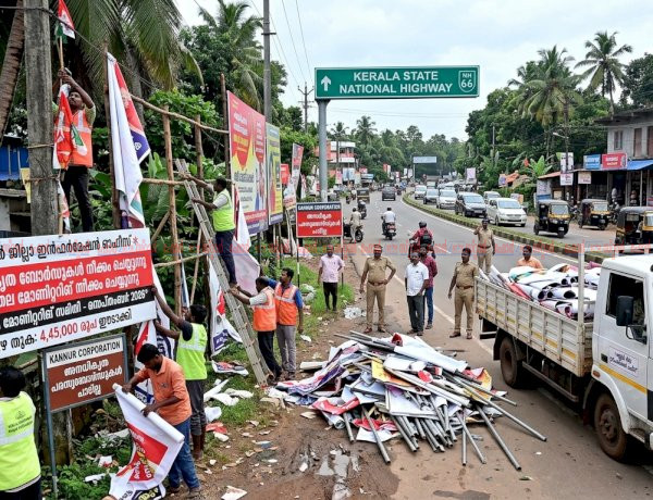 അനധികൃത ബോർഡ് നീക്കം ചെയ്യൽ ഒറ്റമാസത്തിനിടെ 4.45 ലക്ഷം രൂപ പിഴ ഈടാക്കി