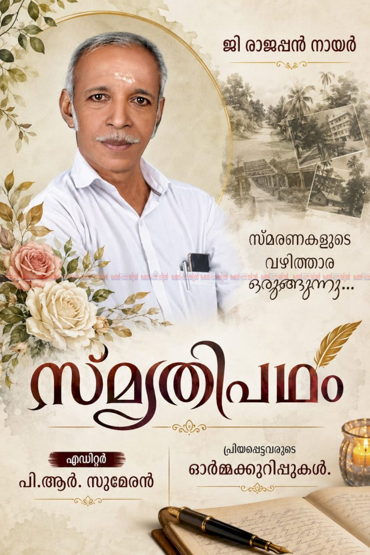ജി. രാജപ്പൻ നായരുടെ ഓർമ്മപ്പുസ്തകം സ്മൃതിപഥം ഒരുങ്ങുന്നു