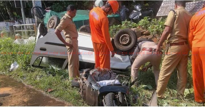 രോഗിയുമായി പാഞ്ഞെത്തിയ കാർ കാറിലും സ്കൂട്ടറിലും ഇടിച്ചു അമ്മയ്ക്ക് ദാരുണാന്ത്യം, മകൻ ഗുരുതരാവസ്ഥയിൽ