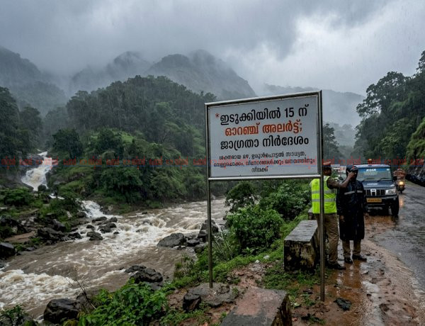 ഇടുക്കിയിൽ ഇന്ന് ശക്തമായ മഴ ഓറഞ്ച് അലർട്ട് പ്രഖ്യാപിച്ചു, ജാഗ്രതാ നിർദേശം