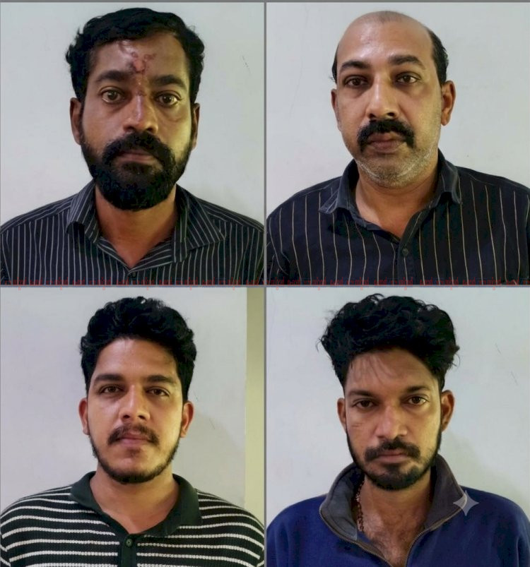 കാറിന്റെ ഹെഡ്‌ലൈറ്റ് ഡിം ചെയ്തില്ല ചോദ്യം ചെയ്ത യുവാവിനെ കാറിടിച്ച് വീഴ്ത്തി ക്രൂരമായി മർദ്ദിച്ചു, 4 പേർ പിടിയിൽ