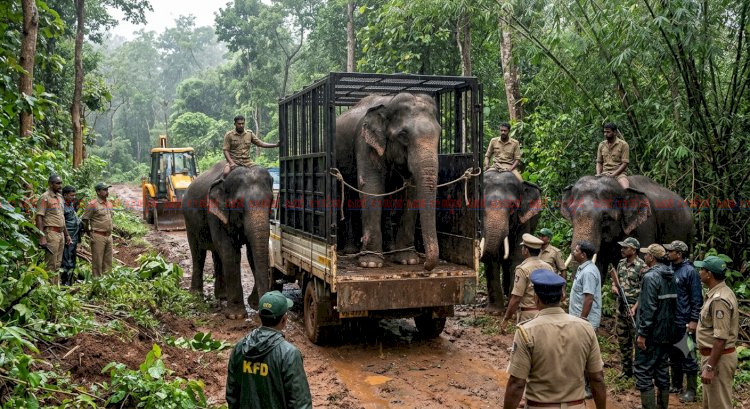 ഭീതിയിലാഴ്ത്തിയ മോഴയാനയെ മയക്കുവെടിവെച്ച് പിടികൂടി ഇനി വയനാട്ടിലെ ആനക്കൊട്ടിലിലേക്ക്