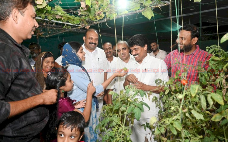 ​അഞ്ച് സെന്റിൽ കാർഷിക വിപ്ലവം മാതൃകാ കുട്ടി കർഷകരെ വീട്ടിലെത്തി അഭിനന്ദിച്ച് കൃഷിമന്ത്രി ടി. സിദ്ദിഖ്