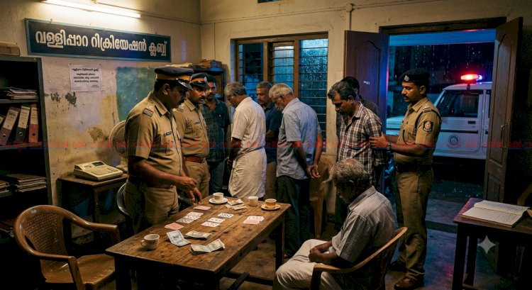 ക്ലബ്ബിന്റെ മറവിൽ വൻ ചീട്ടുകളി സിപിഎം ഏരിയ കമ്മിറ്റി അംഗം ഉൾപ്പെടെ 11 പേർ പിടിയിൽ